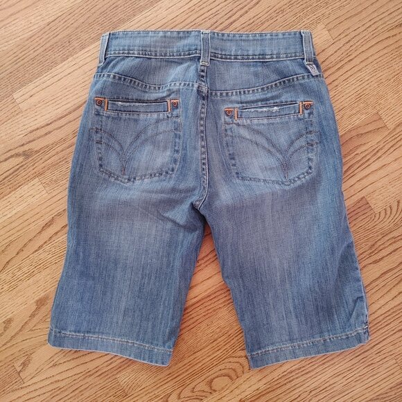 27 Long Faded Denim Jean Shorts - Picture 2 of 4